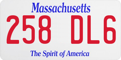 MA license plate 258DL6