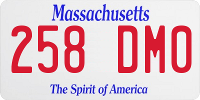 MA license plate 258DM0
