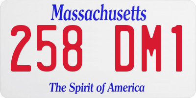 MA license plate 258DM1