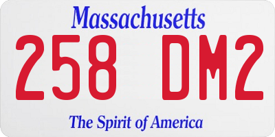 MA license plate 258DM2