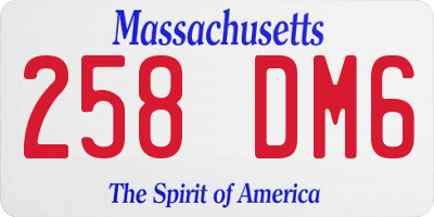 MA license plate 258DM6