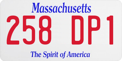 MA license plate 258DP1