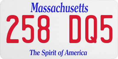 MA license plate 258DQ5
