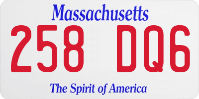MA license plate 258DQ6