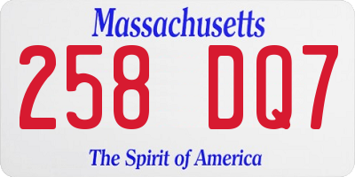 MA license plate 258DQ7