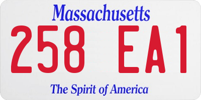 MA license plate 258EA1