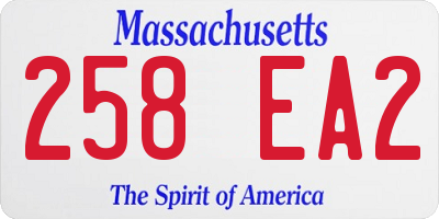 MA license plate 258EA2