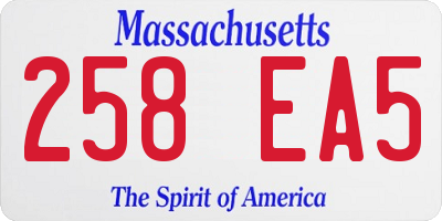 MA license plate 258EA5