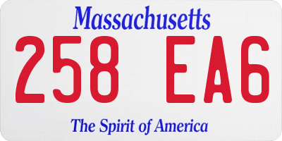 MA license plate 258EA6