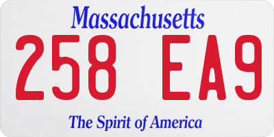 MA license plate 258EA9