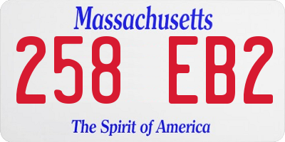 MA license plate 258EB2