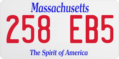 MA license plate 258EB5