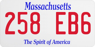 MA license plate 258EB6