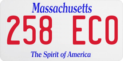 MA license plate 258EC0