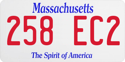 MA license plate 258EC2
