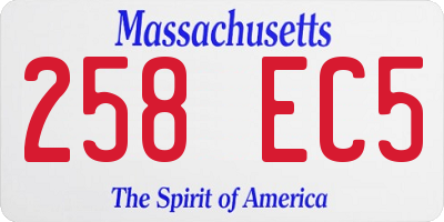 MA license plate 258EC5