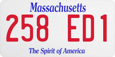 MA license plate 258ED1