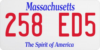 MA license plate 258ED5