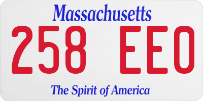 MA license plate 258EE0