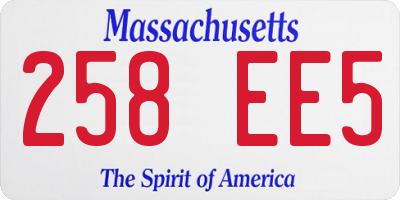 MA license plate 258EE5