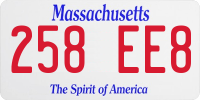 MA license plate 258EE8
