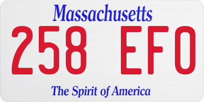 MA license plate 258EF0