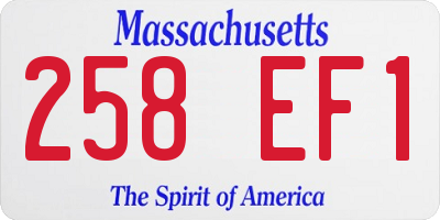 MA license plate 258EF1