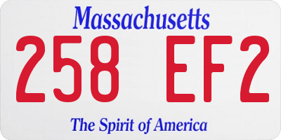 MA license plate 258EF2