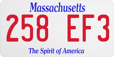 MA license plate 258EF3