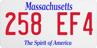 MA license plate 258EF4
