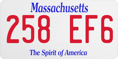 MA license plate 258EF6