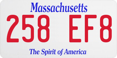 MA license plate 258EF8