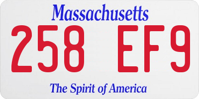 MA license plate 258EF9