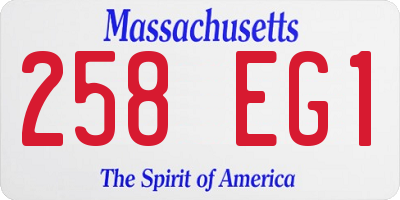 MA license plate 258EG1