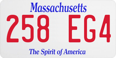 MA license plate 258EG4