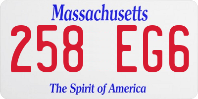 MA license plate 258EG6