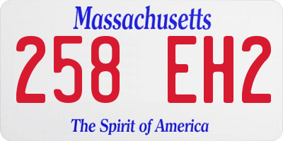 MA license plate 258EH2