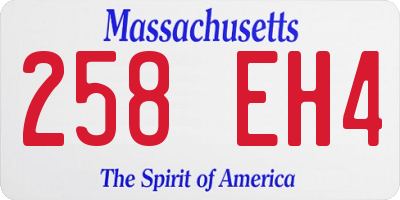 MA license plate 258EH4