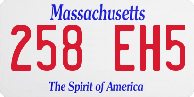 MA license plate 258EH5