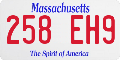 MA license plate 258EH9