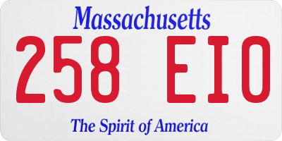 MA license plate 258EI0