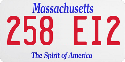 MA license plate 258EI2
