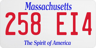 MA license plate 258EI4