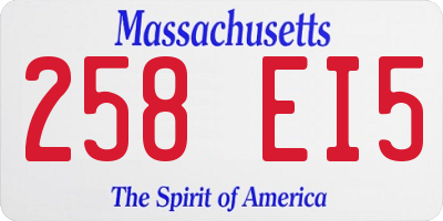 MA license plate 258EI5