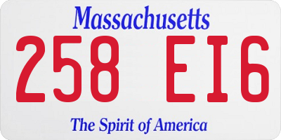 MA license plate 258EI6