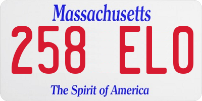MA license plate 258EL0