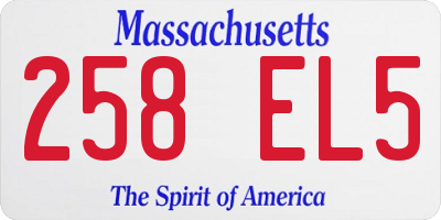 MA license plate 258EL5