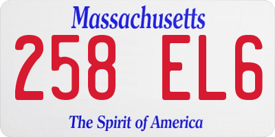 MA license plate 258EL6