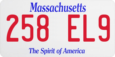 MA license plate 258EL9