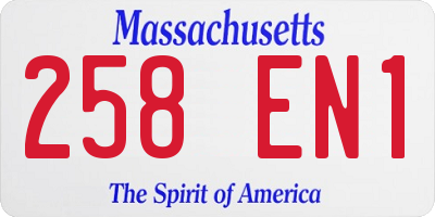MA license plate 258EN1